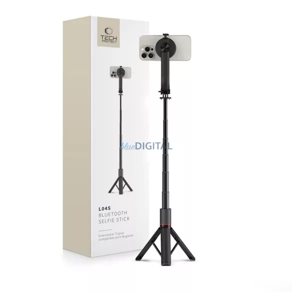 Tech-Protect L04S Bluetooth MagSafe Tripod Stand Multifunkciós Wireless Gimbal Selfie Bot - Fekete