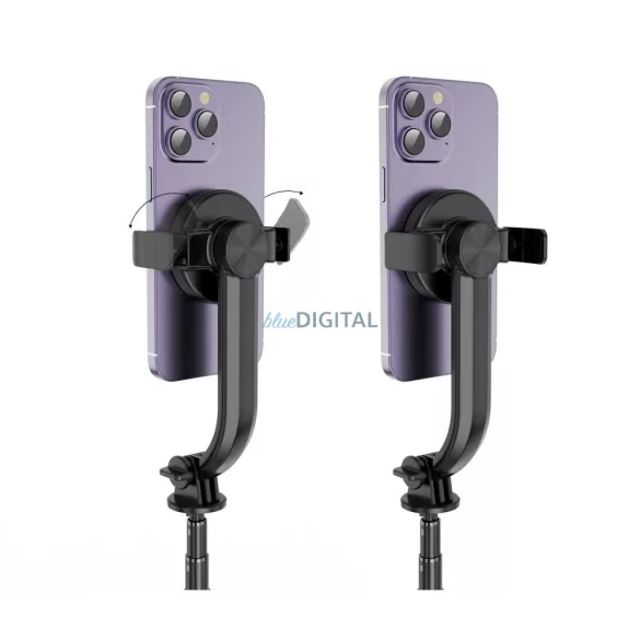 Tech-Protect L04S Bluetooth MagSafe Tripod Stand Multifunkciós Wireless Gimbal Selfie Bot - Fekete