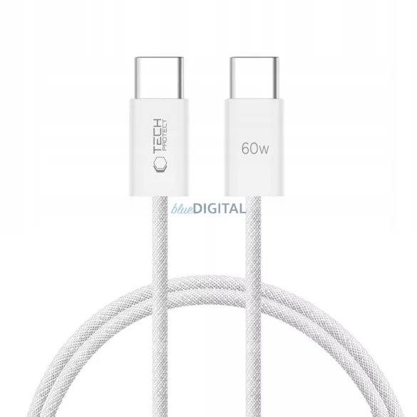 Tech-Protect UltrBoost PD 60W USB Type-C 1M Adatkábel - Fehér