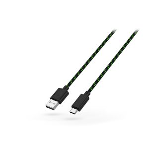 Venom USB-A - USB Type-C töltőkábel 2 m-es vezetékkel - fekete/zöld - ECO       csomagolás