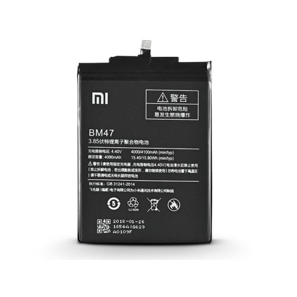 Xiaomi Redmi 4X gyári akkumulátor - Li-ion 4100 mAh - BM47 (ECO csomagolás)