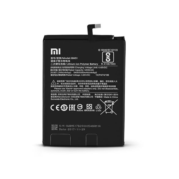 Xiaomi Mi Max 3 gyári akkumulátor - Li-ion Polymer 5400 mAh - BM51 (ECO csomagolás)