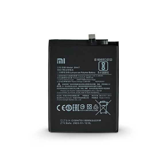 Xiaomi Mi A2 Lite/Redmi 6 Pro gyári akkumulátor - Li-ion 4000 mAh - BN47 (ECO csomagolás)