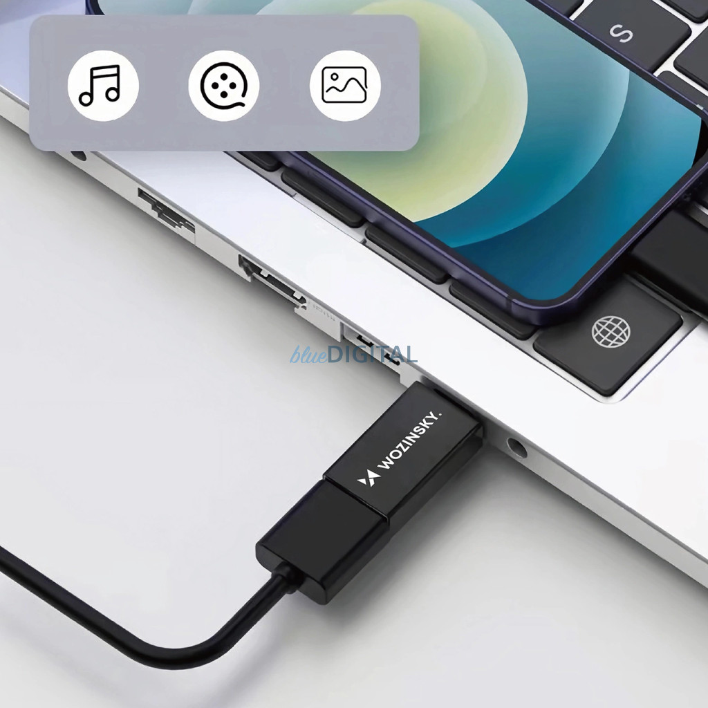Wozinsky W10GY1S USB-C - USB-A 3.2 10Gb/s adapter - Fekete Wozinsky W10GY1S USB-C - USB-A 3.2 10Gb/s adapter - Fekete
