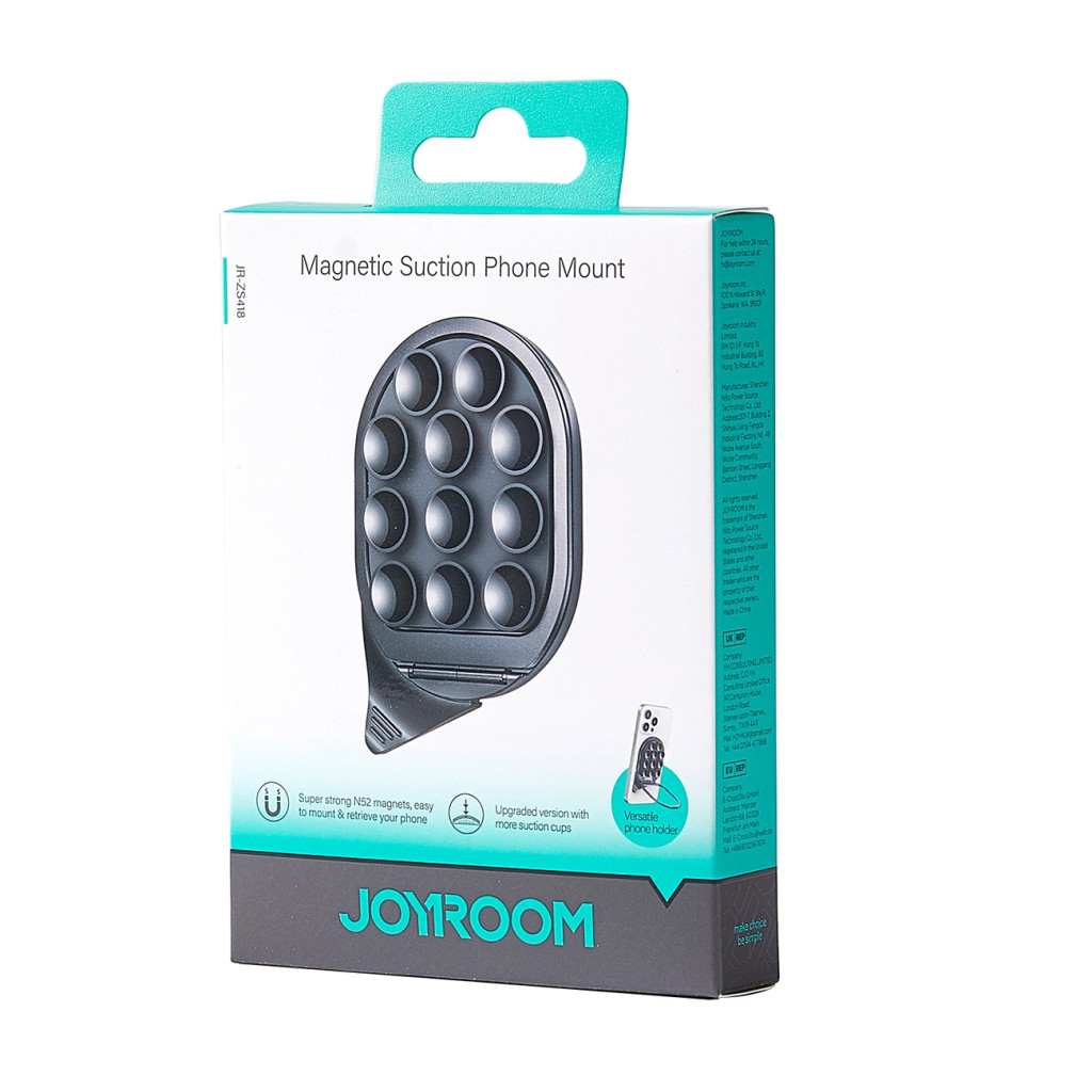 Joyroom JR-ZS418 okostelefon tartó állvánnyal és tapadókorongokkal MagSafe-el - fekete