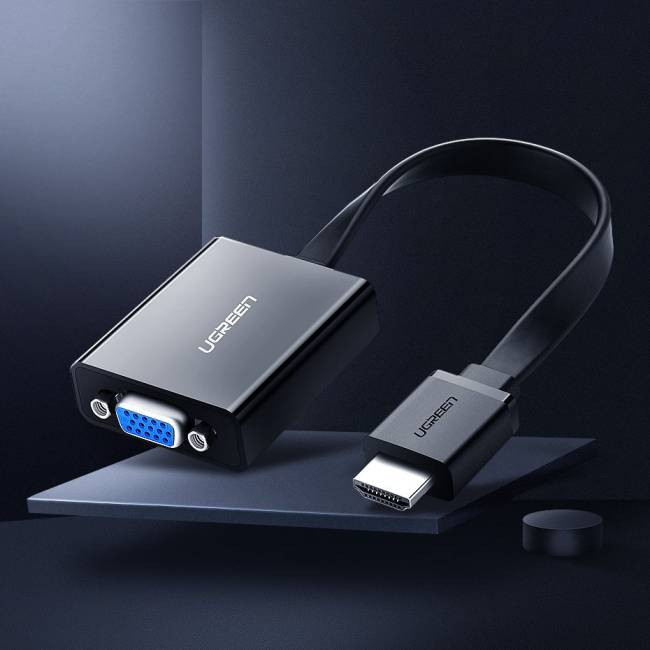 UGREEN HDMI VGA + 3,5 mm-es audio + Mirco USB átalakító Fekete