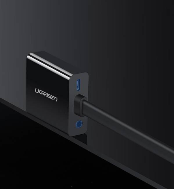 UGREEN HDMI VGA + 3,5 mm-es audio + Mirco USB átalakító Fekete