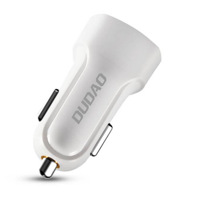 Dudao autós szett 2x USB 2.4a töltő + 3in1 Lightning / Type-C USB-C / micro USB kábel fehér (R7 fehér) Dudao autós szett 2x USB 2.4a töltő + 3in1 Lightning / Type-C USB-C / micro USB kábel fehér (R7 fehér)