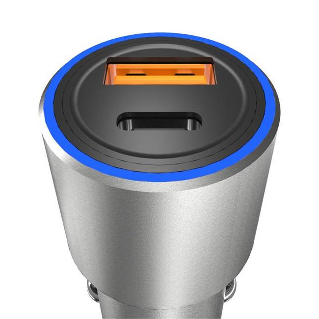 Dudao R4PQ USB + Type-c USB-PD + QC 3,0 töltő szürke Dudao R4PQ USB + Type-c USB-PD + QC 3,0 töltő szürke
