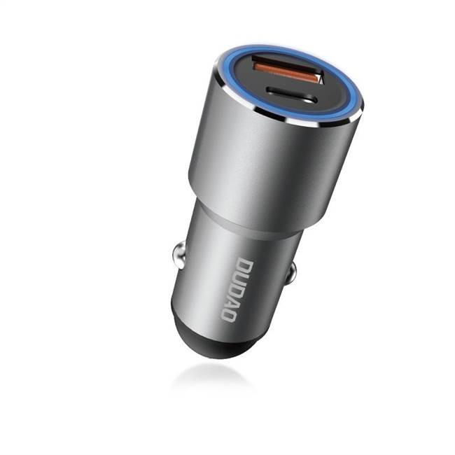 Dudao R4PQ USB + Type-c USB-PD + QC 3,0 töltő szürke Dudao R4PQ USB + Type-c USB-PD + QC 3,0 töltő szürke