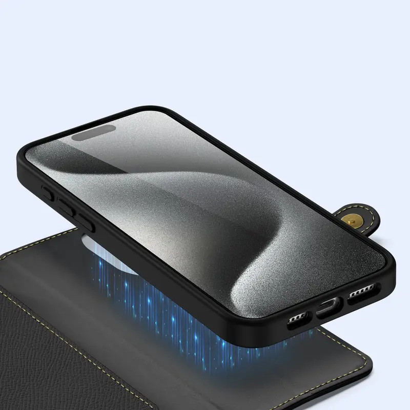 Dux Ducis Lawa könyvtok iPhone 15 Pro - fekete Dux Ducis Lawa könyvtok iPhone 15 Pro - fekete