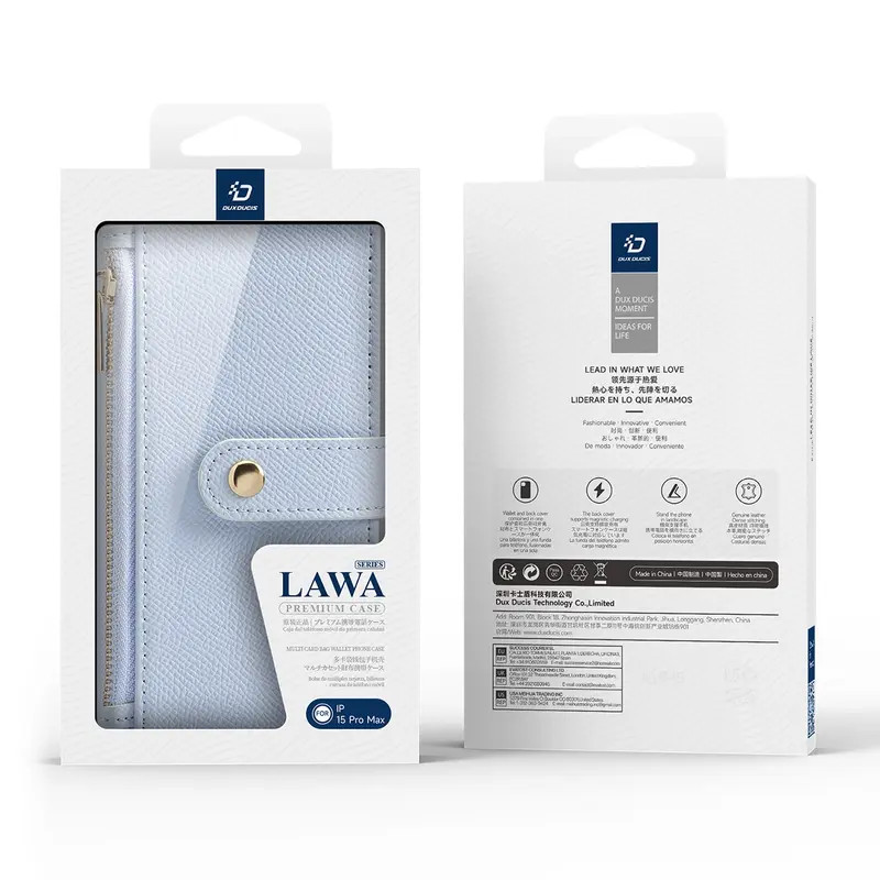 Dux Ducis Lawa könyvtok iPhone 15 Pro - kék