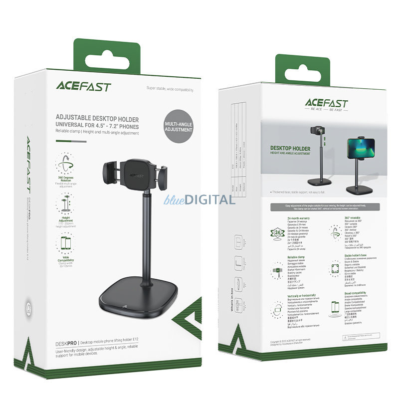 Acefast állvány állvány teleszkópos telefontartó fekete (E12) Acefast állvány állvány teleszkópos telefontartó fekete (E12)