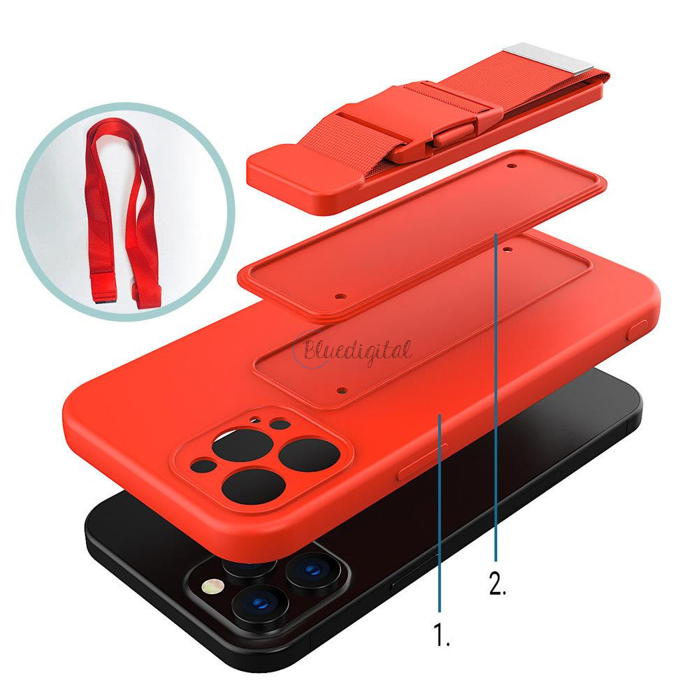 Kötél tok Gel TPU légzsák telefontok lanyardhoz iPhone 8 Plus / iPhone 7 Plus Red Kötél tok Gel TPU légzsák telefontok lanyardhoz iPhone 8 Plus / iPhone 7 Plus Red
