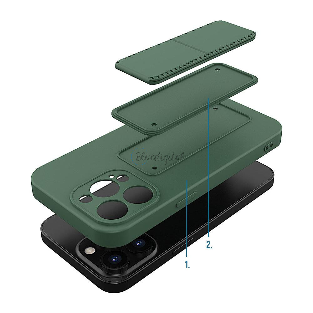Wozinsky kitámasztható tok Flexible Silicone telefontok iPhone 13 Mini Blue Wozinsky kitámasztható tok Flexible Silicone telefontok iPhone 13 Mini Blue