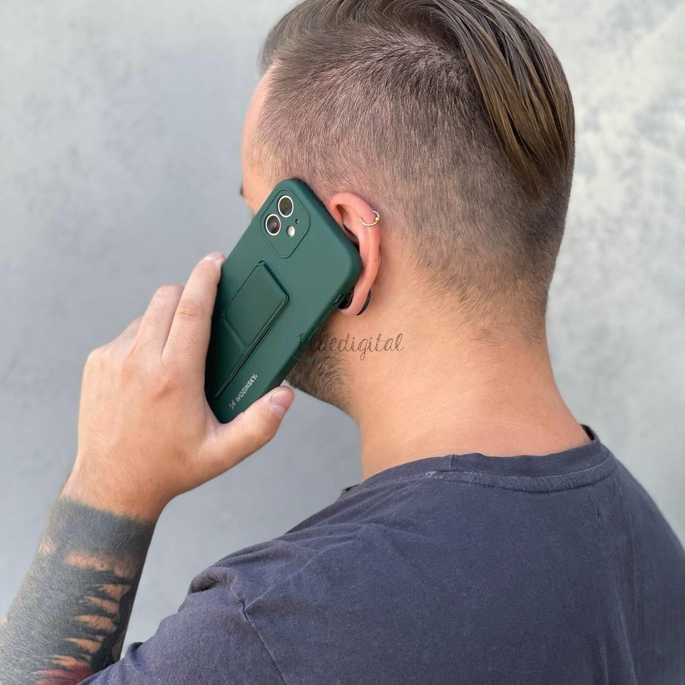 Wozinsky kitámasztható tok Flexible Silicone telefontok iPhone 13 Mini Blue Wozinsky kitámasztható tok Flexible Silicone telefontok iPhone 13 Mini Blue