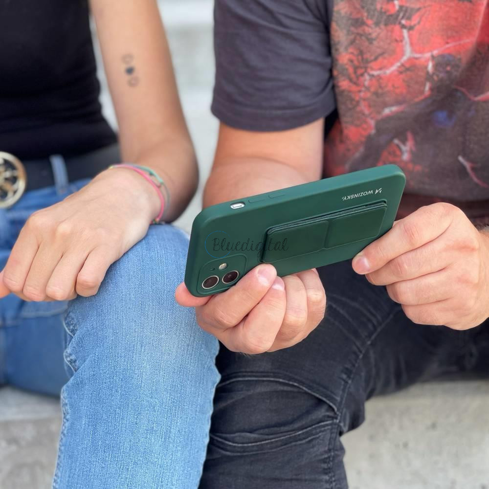 Wozinsky kitámasztható tok Flexible Silicone telefontok iPhone 13 Mini Blue Wozinsky kitámasztható tok Flexible Silicone telefontok iPhone 13 Mini Blue