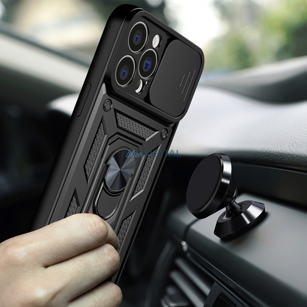 Hybrid Armor Camshield tok iPhone 14 Plus Armor tok kameravédővel kék