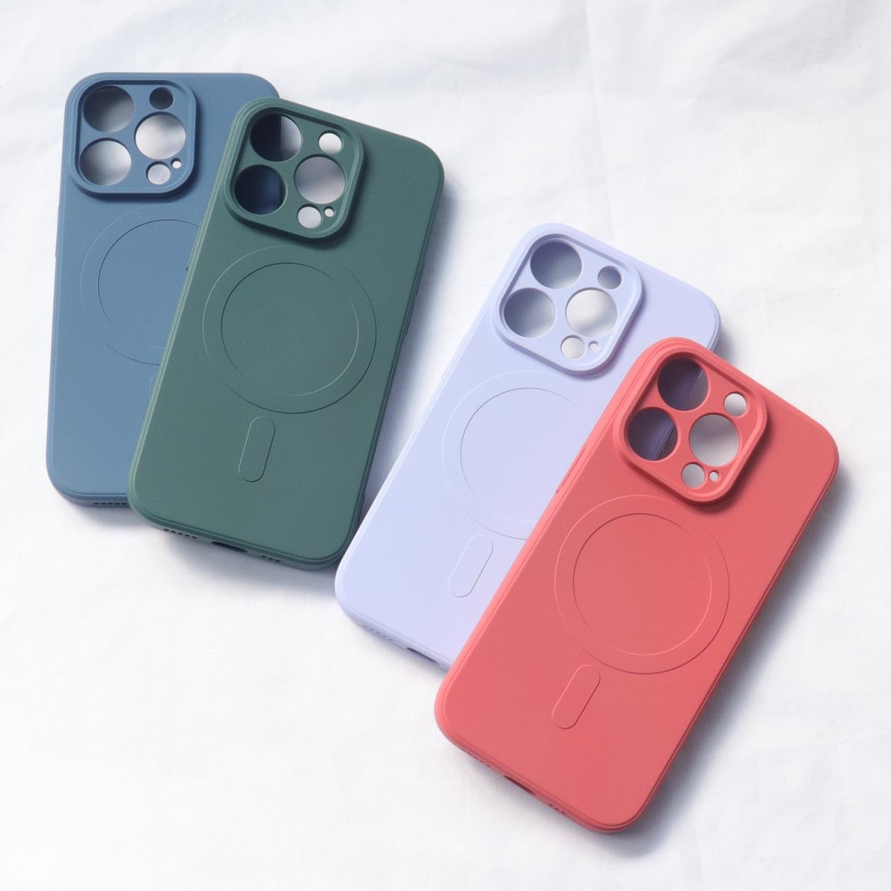 MagSafe kompatibilis szilikon tok iPhone 15 Pro szilikon tok - kék MagSafe kompatibilis szilikon tok iPhone 15 Pro szilikon tok - kék