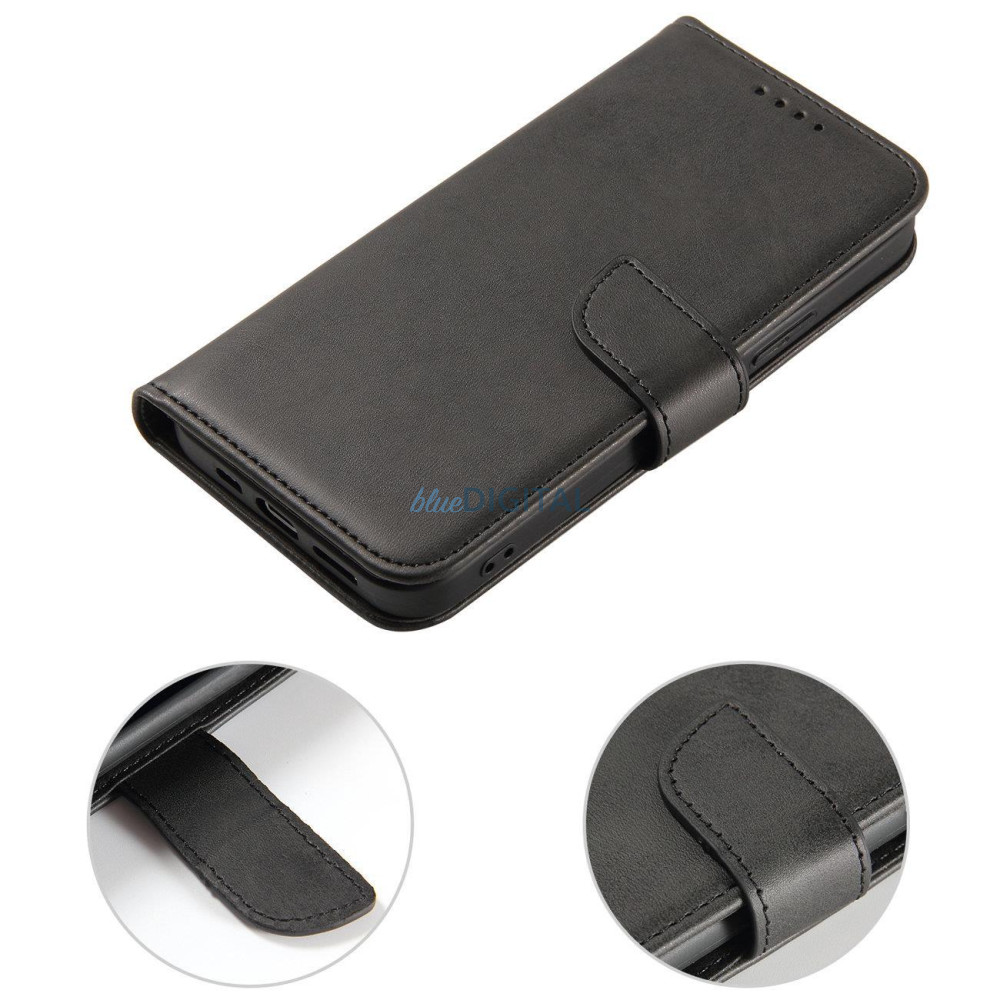 Flip and Wallet mágneses tok Infinix Hot 30 - fekete Flip and Wallet mágneses tok Infinix Hot 30 - fekete