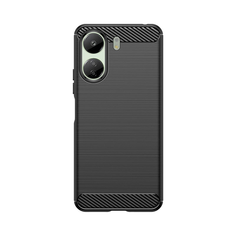 Etui Carbon Case Xiaomi Redmi 13c rugalmas szilikon tok - fekete