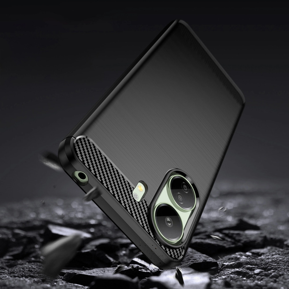 Etui Carbon Case Xiaomi Redmi 13c rugalmas szilikon tok - fekete