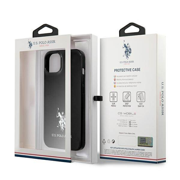 US Polo USHCP13SUMHK iPhone 13 mini 5,4" fekete keménytok Horses Logo