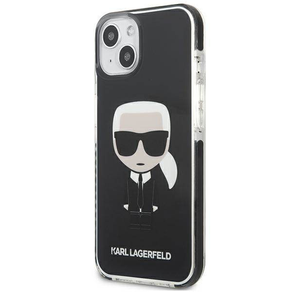 Karl Lagerfeld KLHCP13STPEIKK iPhone 13 mini 5,4" keménytok fekete ikonikus Karl Lagerfeld tok