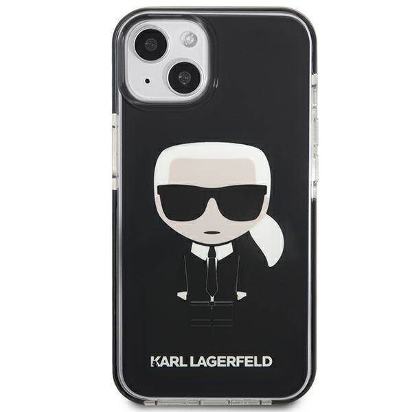 Karl Lagerfeld KLHCP13STPEIKK iPhone 13 mini 5,4" keménytok fekete ikonikus Karl Lagerfeld tok