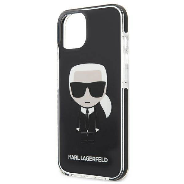 Karl Lagerfeld KLHCP13STPEIKK iPhone 13 mini 5,4" keménytok fekete ikonikus Karl Lagerfeld tok