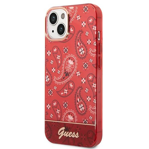 Guess GUHCP14MHGBNHR iPhone 14 Plus 6.7" piros keménytok Bandana paisley