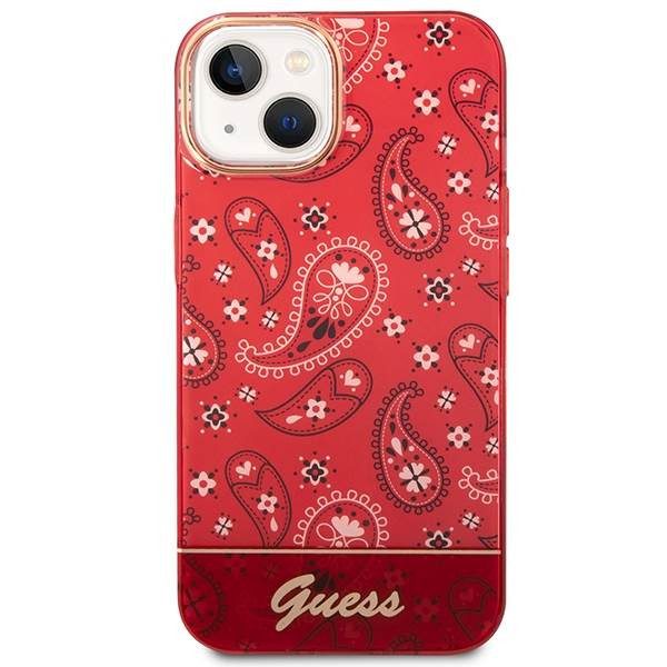 Guess GUHCP14MHGBNHR iPhone 14 Plus 6.7" piros keménytok Bandana paisley