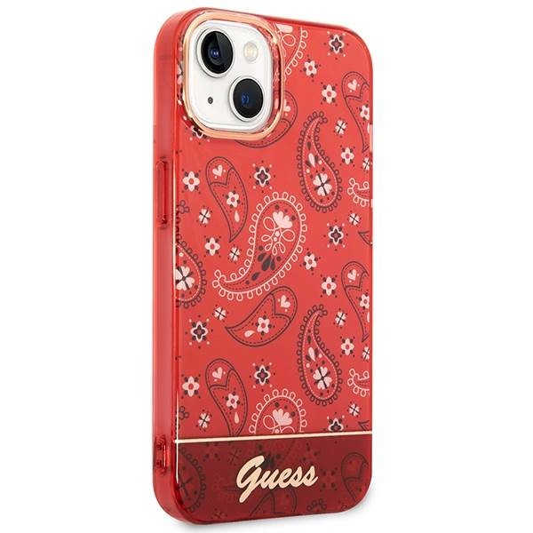Guess GUHCP14MHGBNHR iPhone 14 Plus 6.7" piros keménytok Bandana paisley