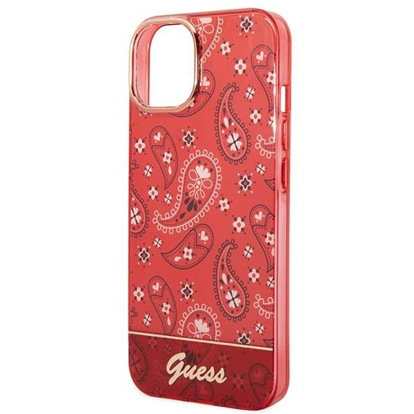 Guess GUHCP14MHGBNHR iPhone 14 Plus 6.7" piros keménytok Bandana paisley