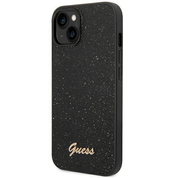 Guess GUHCP14MHGGSHK iPhone 14 Plus 6.7" fekete keménytok Glitter Script