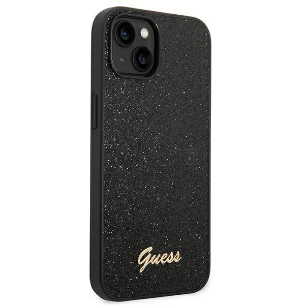 Guess GUHCP14MHGGSHK iPhone 14 Plus 6.7" fekete keménytok Glitter Script