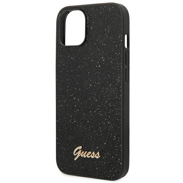Guess GUHCP14MHGGSHK iPhone 14 Plus 6.7" fekete keménytok Glitter Script