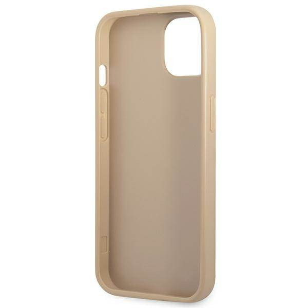 Guess GUHCP14MPSATLE iPhone 14 Plus 6.7" bézs színű keménytok SaffianoTriangle Logó