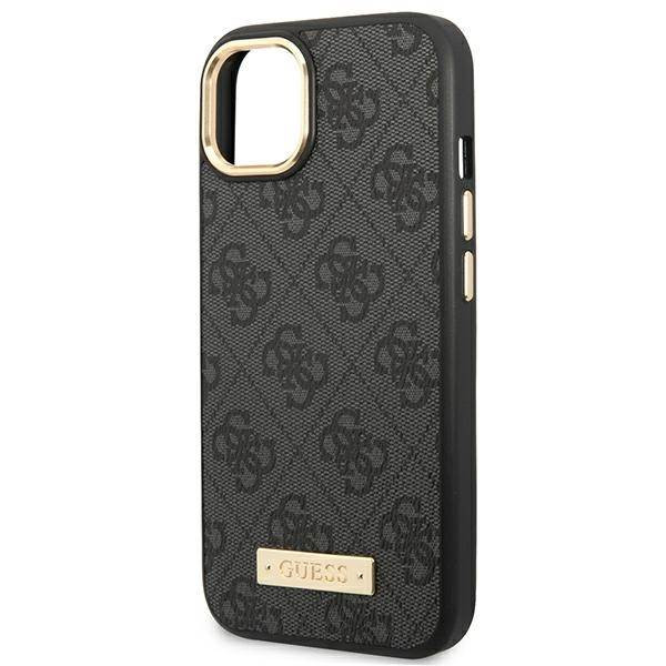 Guess GUHMP14MU4GPRK iPhone 14 Plus 6.7" fekete keménytok 4G Logo Plate MagSafe