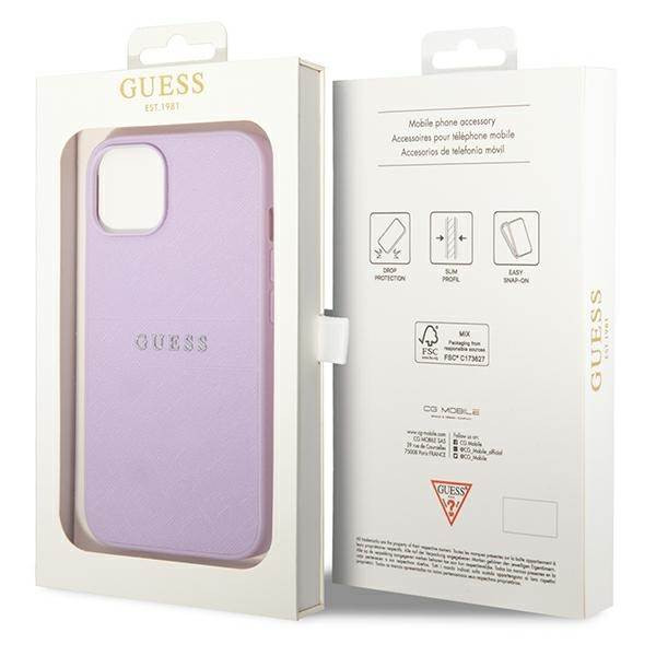 Guess GUHCP14MPSASBPU iPhone 14 Plus 6.7" lila szafiano pántos tok