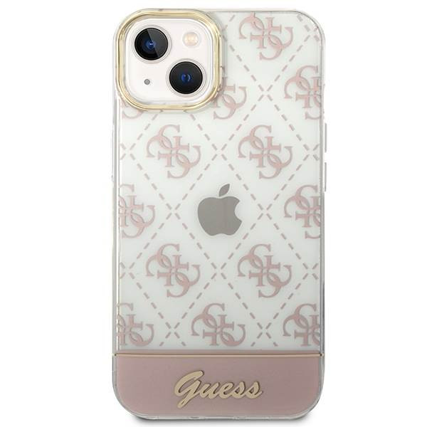 Guess GUHCP14MHG4MHP iPhone 14 Plus 6.7" rózsaszín keménytok 4G Pattern Script