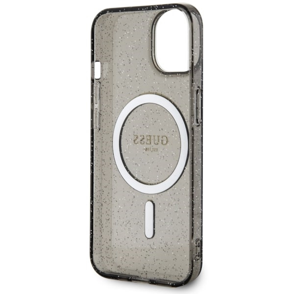 Guess GUHMP14MHCMCGK iPhone 14 Plus 6,7" fekete keménytok Glitter Gold MagSafe