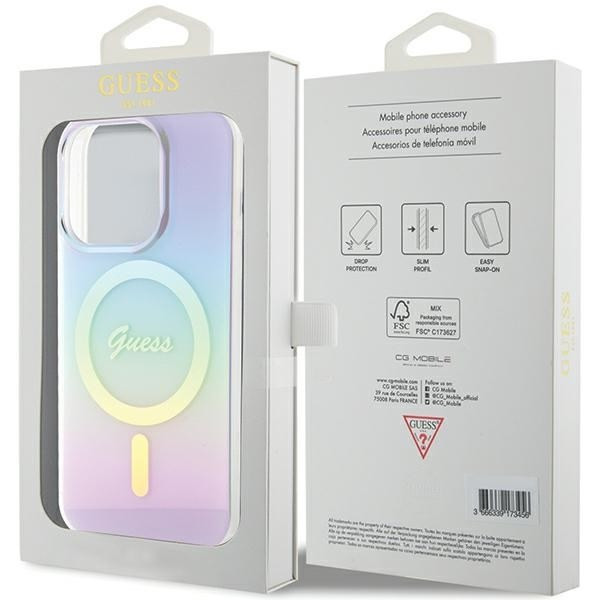 Guess GUHMP15LHITSU iPhone 15 Pro 6.1" lila keménytok IML Iridescent MagSafe