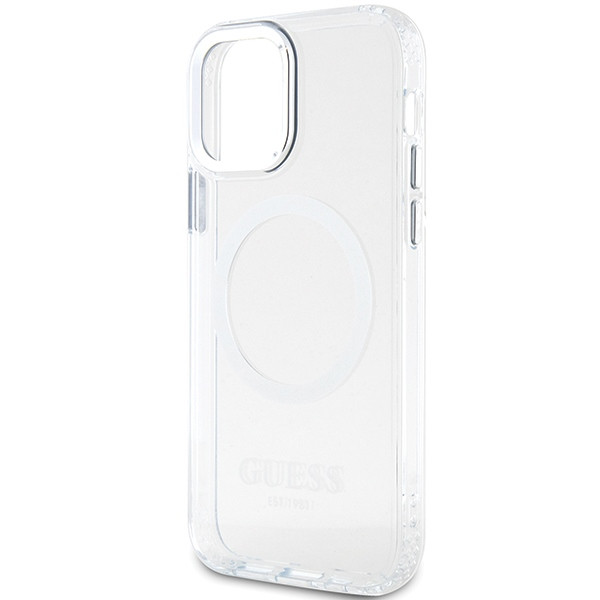Guess GUHMP12MHTRMS iPhone 12/12 Pro 6.1" ezüst keménytok fém kontúr Magsafe