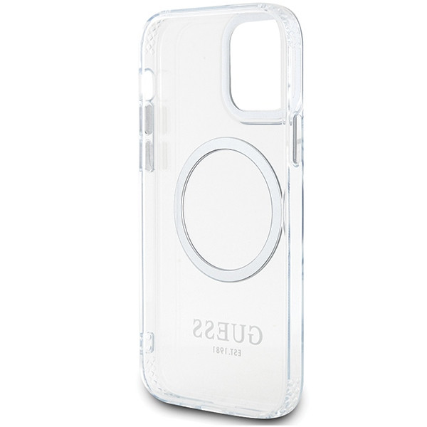 Guess GUHMP12MHTRMS iPhone 12/12 Pro 6.1" ezüst keménytok fém kontúr Magsafe