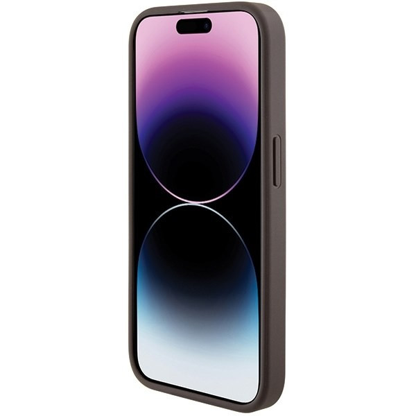 Guess GUHCP15LPGS4TDW iPhone 15 Pro 6.1" barna keménytok Grip Stand 4G Triangle Strass Guess GUHCP15LPGS4TDW iPhone 15 Pro 6.1" barna keménytok Grip Stand 4G Triangle Strass