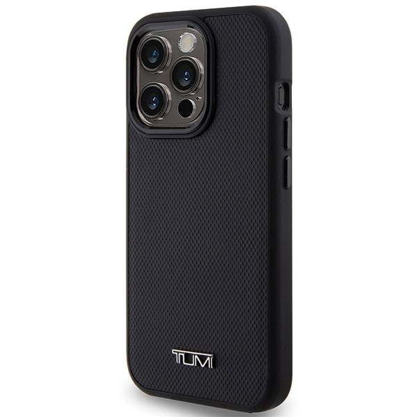 Tumi TUHMP15LRBAK Leather Ballistic Pattern MagSafe-kompatibilis tok iPhone 15 Pro - fekete
