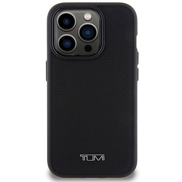 Tumi TUHMP15LRBAK Leather Ballistic Pattern MagSafe-kompatibilis tok iPhone 15 Pro - fekete