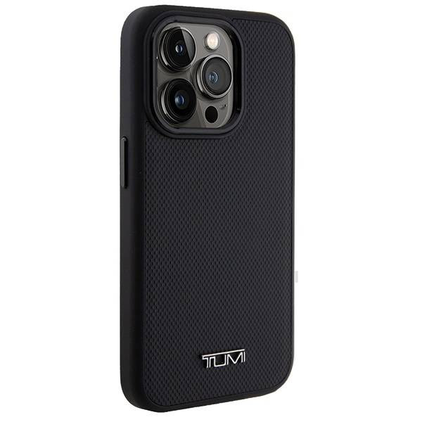 Tumi TUHMP15LRBAK Leather Ballistic Pattern MagSafe-kompatibilis tok iPhone 15 Pro - fekete