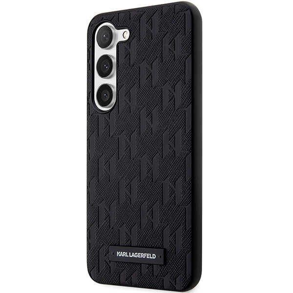 Karl Lagerfeld KLHCS24SSAKLHPK Saffiano Mono Metal Logo keménytok Samsung Galaxy S24 - fekete
